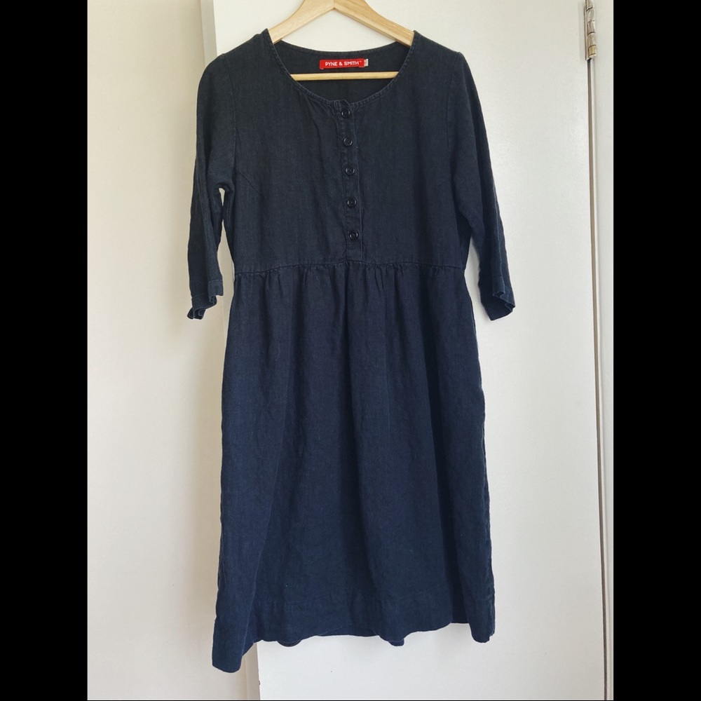 Pyne and Smith Black Linen Model No. 12 Dress